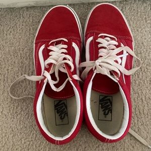 Red old skool vans